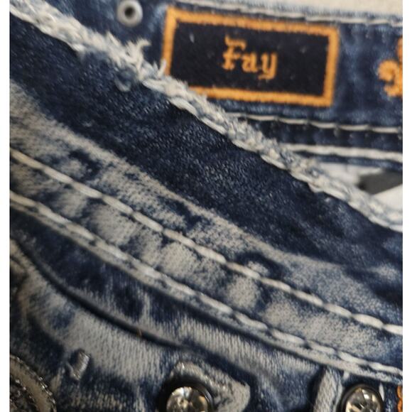 Rock revival Rhinestone Flap Pocket Fay Mid-Rise Bootcut Jeans Size 26 W 28×30 - Picture 7 of 10